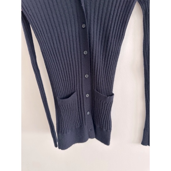 VINCE Rib Skinny Cashmere Cardigan Coastal Blue | XS - Picture 6 of 11